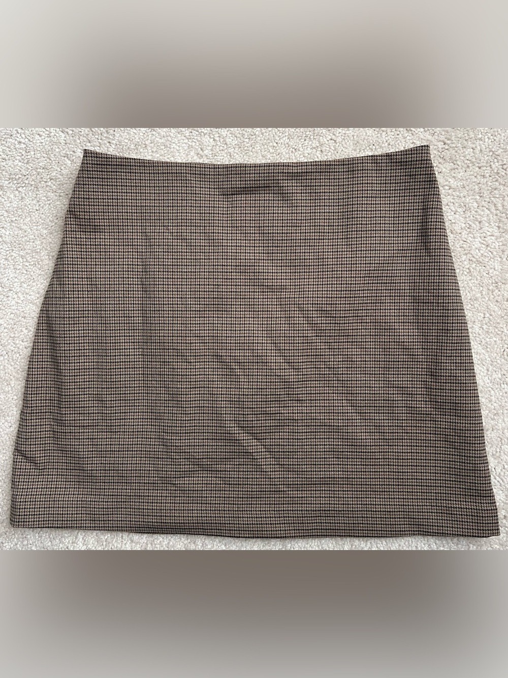 H&M Brown and Black Houndstooth Mini Skirt